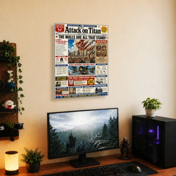Anime Metal Poster Wall Decor - AOT Newspaper - Image 5