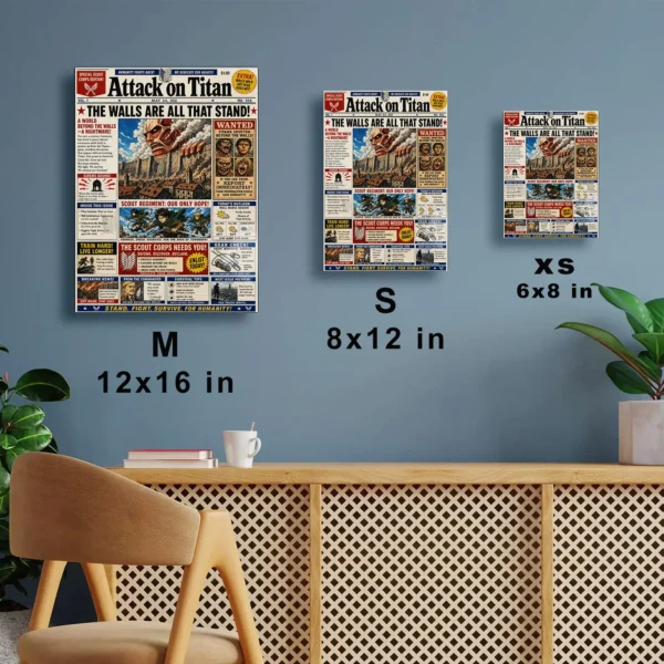 Anime Metal Poster Wall Decor - AOT Newspaper - Image 7