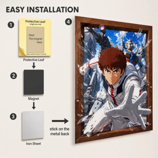 Anime Metal Poster Wall Decor - Mecha War - Image 2