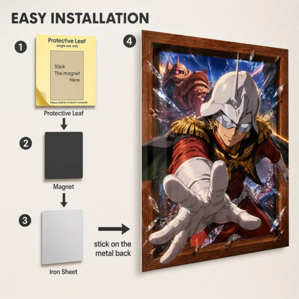 Anime Metal Poster Wall Decor - Mecha War - A - Image 2