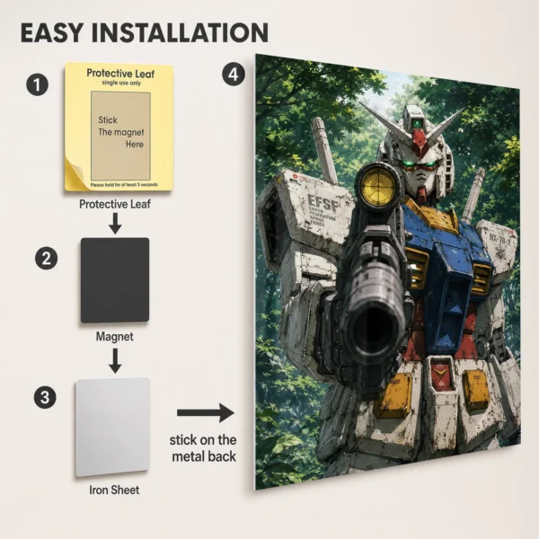 Anime Metal Poster Wall Decor - Mecha War - B - Image 2