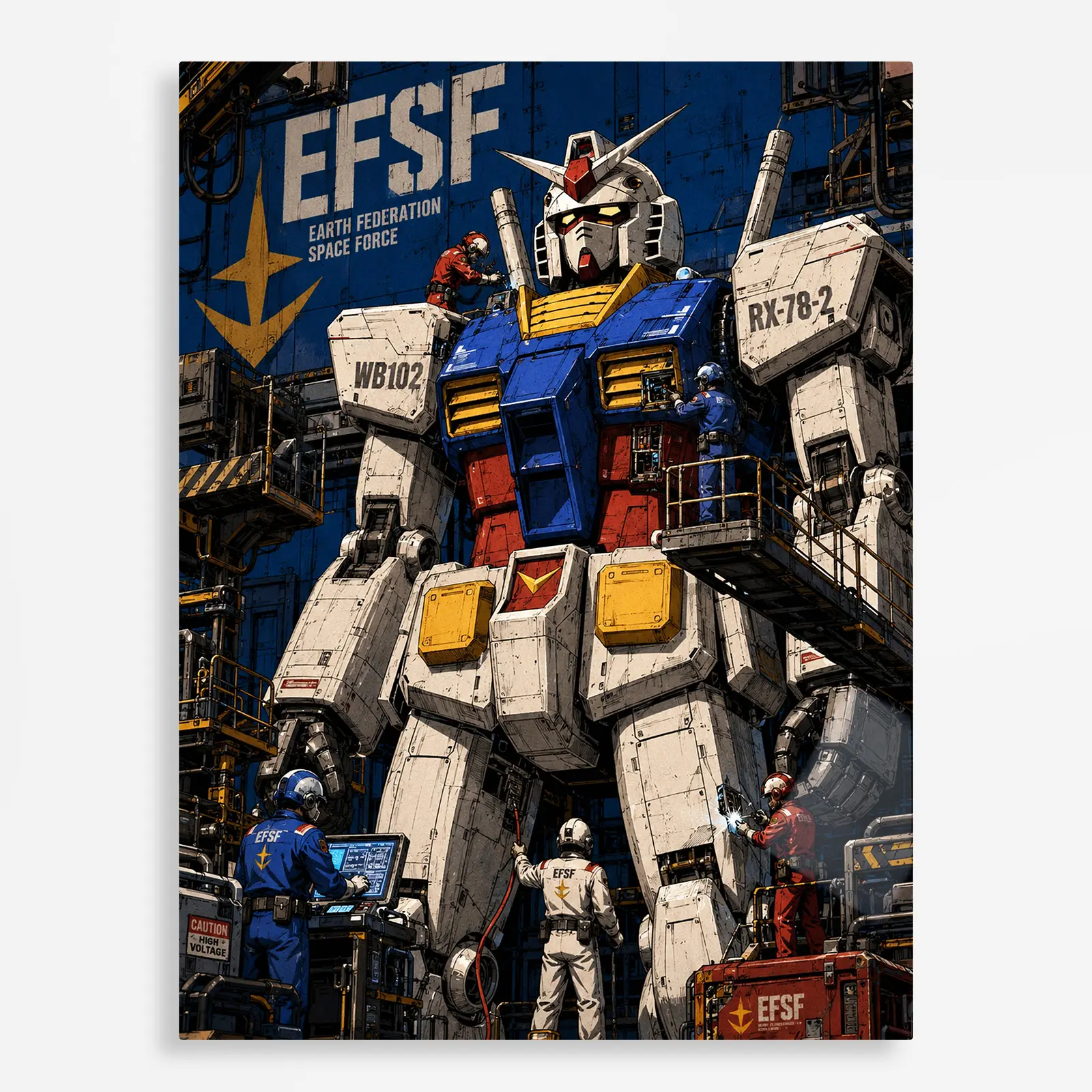 anime metal poster (159) s1 Anime Metal Poster Wall Decor - Mecha War - C - Image 1