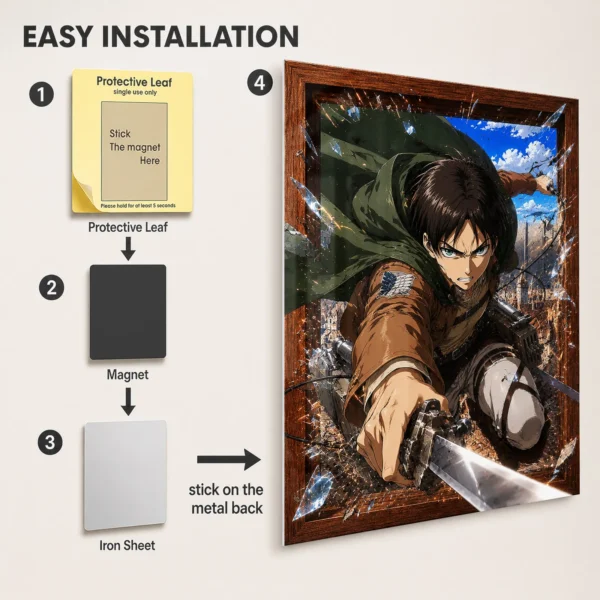 Anime Metal Poster Wall Decor - AOT - D - Image 2