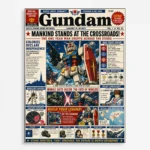 Anime Metal Poster Wall Decor - Mecha War Newspaper