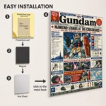 Anime Metal Poster Wall Decor - Mecha War Newspaper - Image 2