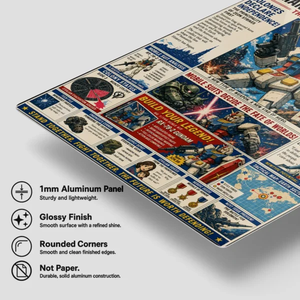 Anime Metal Poster Wall Decor - Mecha War Newspaper - Image 6