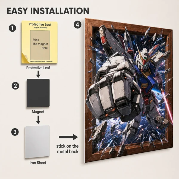 Anime Metal Poster Wall Decor - Mecha War - E - Image 2
