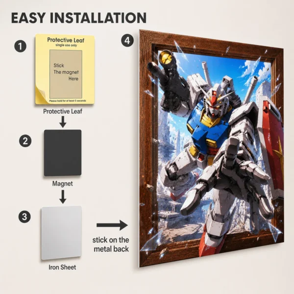 Anime Metal Poster Wall Decor - Mecha War - F - Image 2