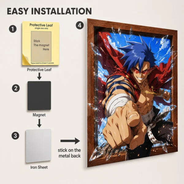 Anime Metal Poster Wall Decor - Gurren - A - Image 2