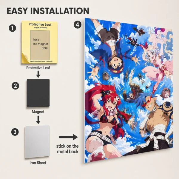 Anime Metal Poster Wall Decor - Gurren - E - Image 2