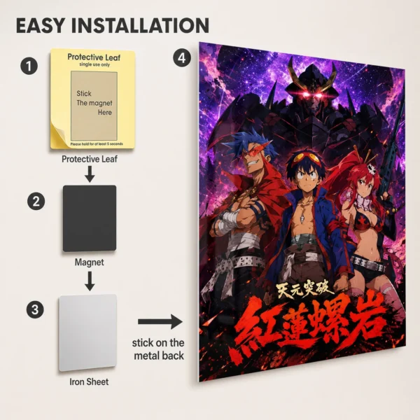 Anime Metal Poster Wall Decor - Gurren - F - Image 2