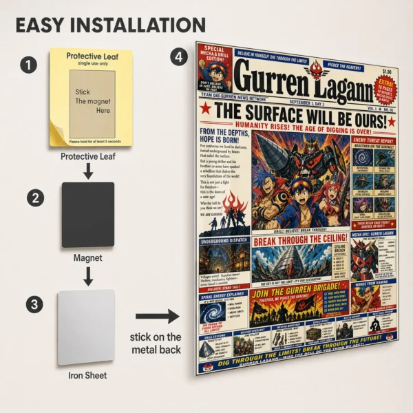Anime Metal Poster Wall Decor - Gurren - I - Image 2