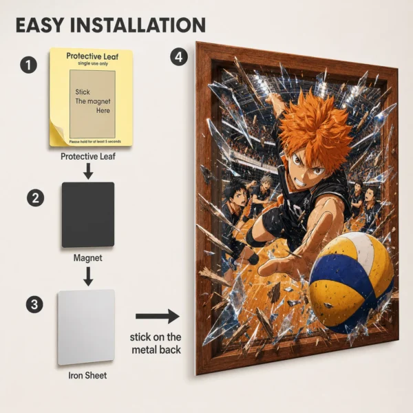Anime Metal Poster Wall Decor - Volleyball Team - E - Image 2