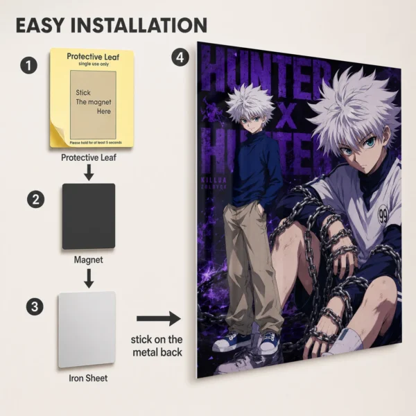 Anime Metal Poster Wall Decor - HXH Killua - A - Image 2