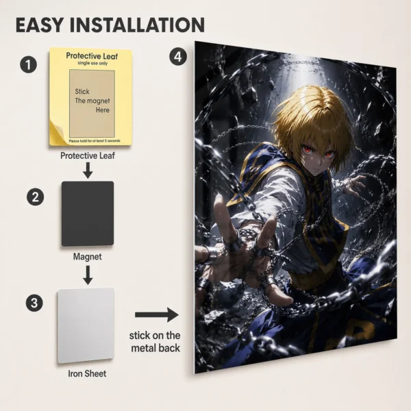 Anime Metal Poster Wall Decor - HXH Kurapika - A - Image 2