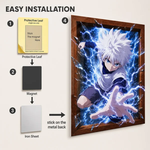 Anime Metal Poster Wall Decor - HXH Killua - B - Image 2