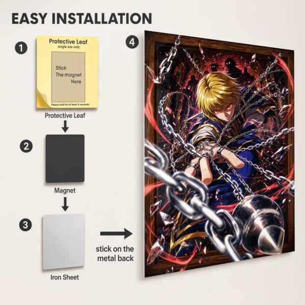 Anime Metal Poster Wall Decor - HXH Kurapika - C - Image 2