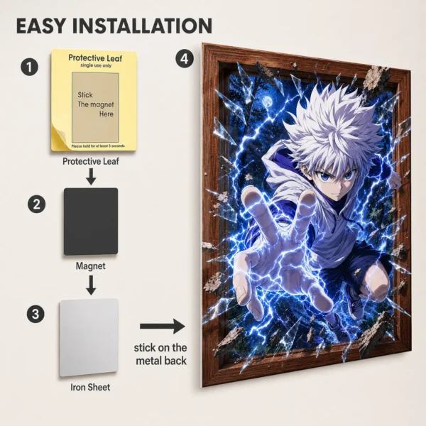 Anime Metal Poster Wall Decor - HXH Killua - C - Image 2