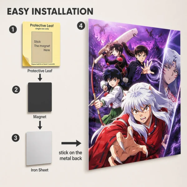 Anime Metal Poster Wall Decor - Yasha - A - Image 2
