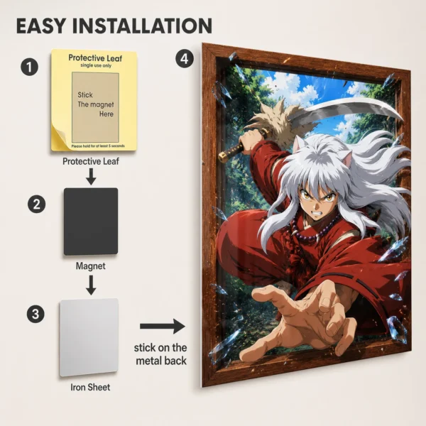 Anime Metal Poster Wall Decor - Yasha - C - Image 2