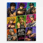 Anime Metal Poster Wall Decor - JJBA - JoJo Protagonists
