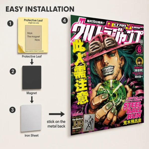 Anime Metal Poster Wall Decor - JJBA - Gyro Zeppeli - Image 2