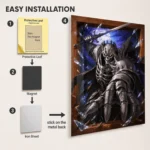 Anime Metal Poster Wall Decor - Dark Fantasy Skull Knight - Image 2