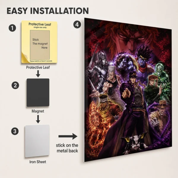 Anime Metal Poster Wall Decor - JJBA - Image 2