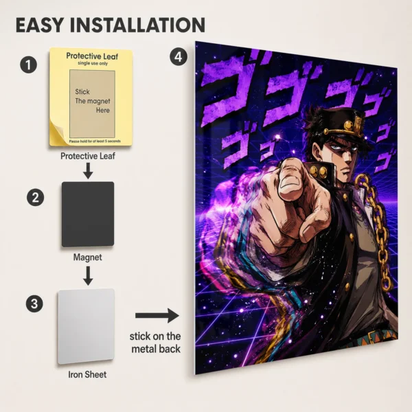 Anime Metal Poster Wall Decor - JJBA - Jotaro Kujo - Image 2