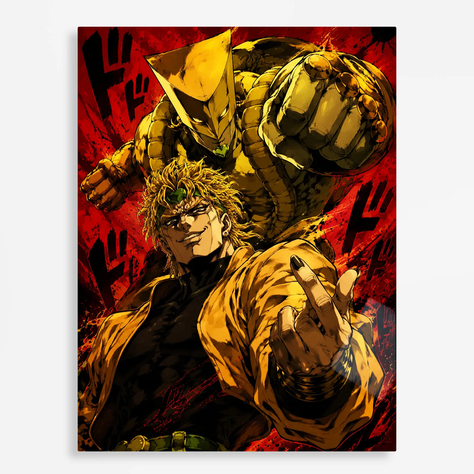 anime metal poster (213) s1 Anime Metal Poster Wall Decor - JJBA - DIO & The World - A - Image 1