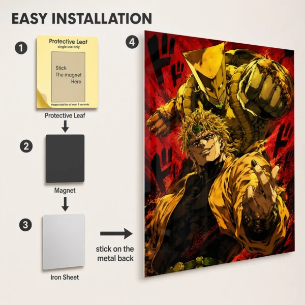Anime Metal Poster Wall Decor - JJBA - DIO & The World - A - Image 2