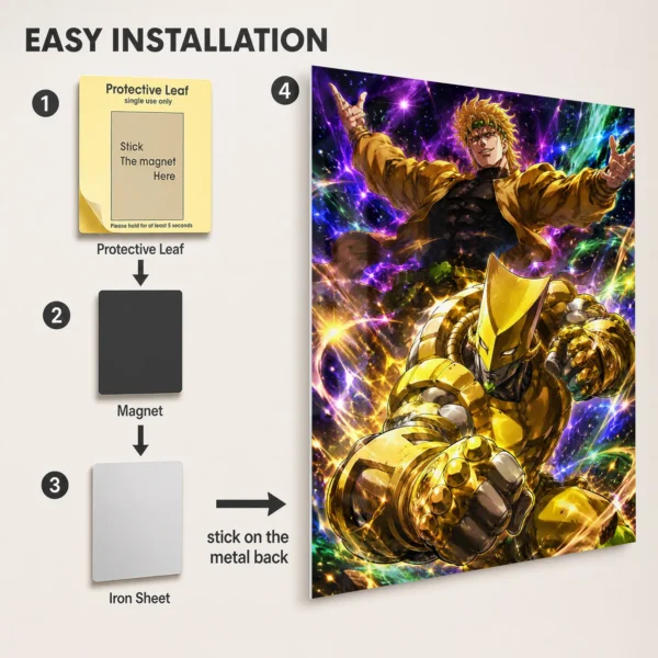 Anime Metal Poster Wall Decor - JJBA - DIO & The World - B - Image 2