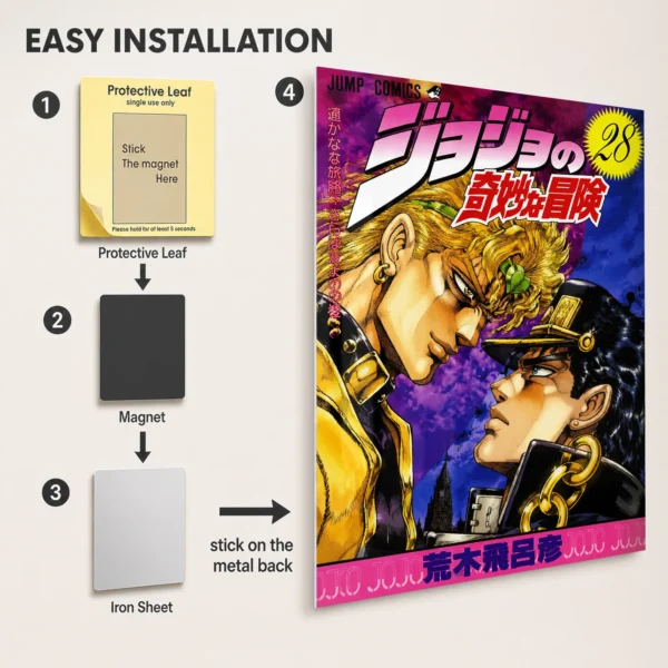 Anime Metal Poster Wall Decor - JJBA - DIO & Jotaro Kujo - Image 2