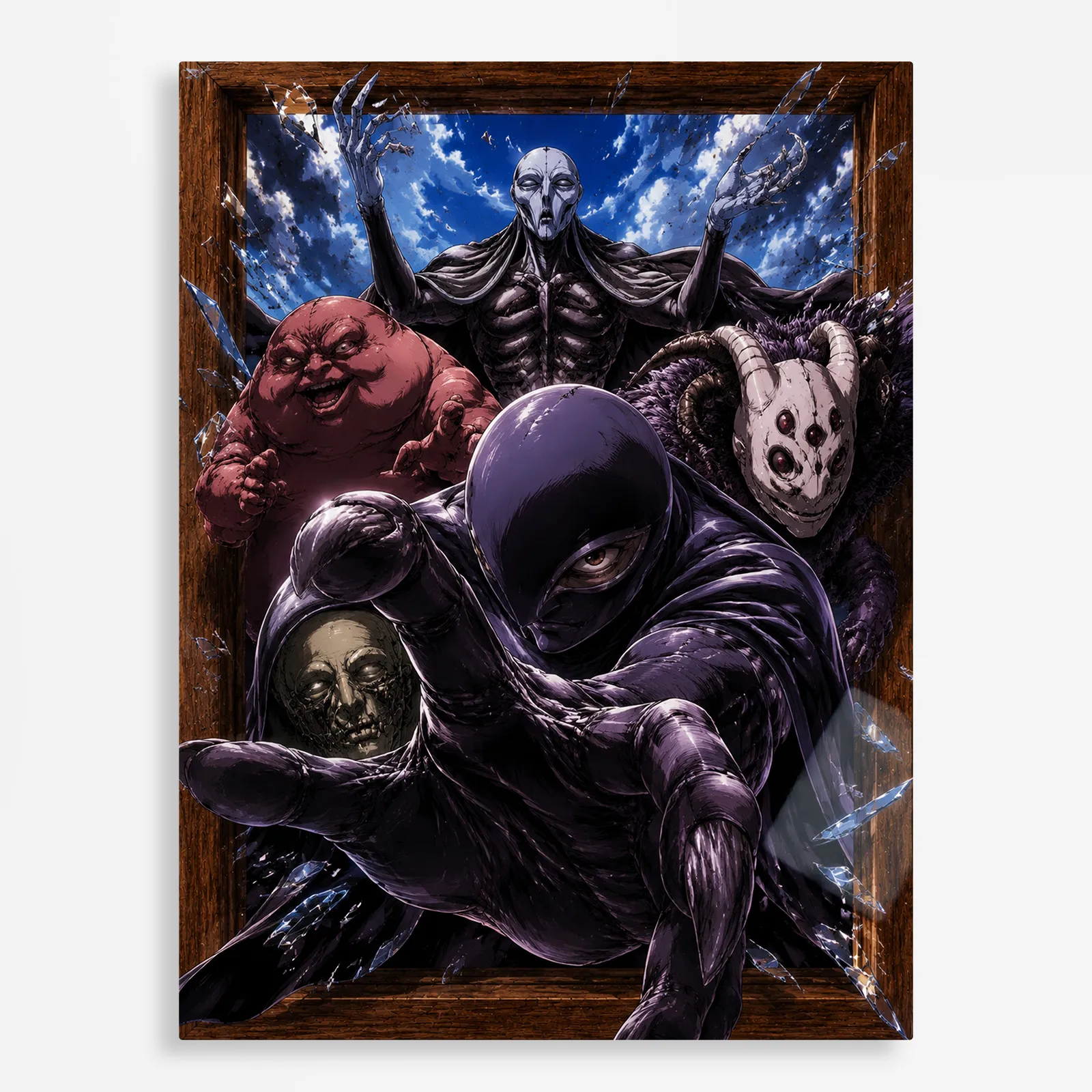 anime metal poster (22) s1 Anime Metal Poster Wall Decor - Dark Fantasy The God Hand - Image 1