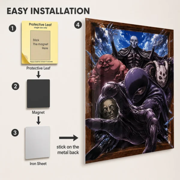Anime Metal Poster Wall Decor - Dark Fantasy The God Hand - Image 2