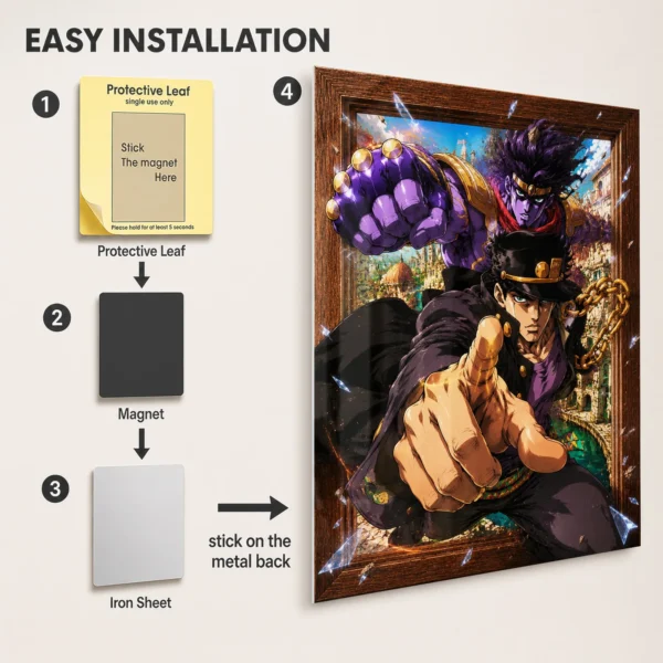 Anime Metal Poster Wall Decor - JJBA - Jotaro Kujo - B - Image 2