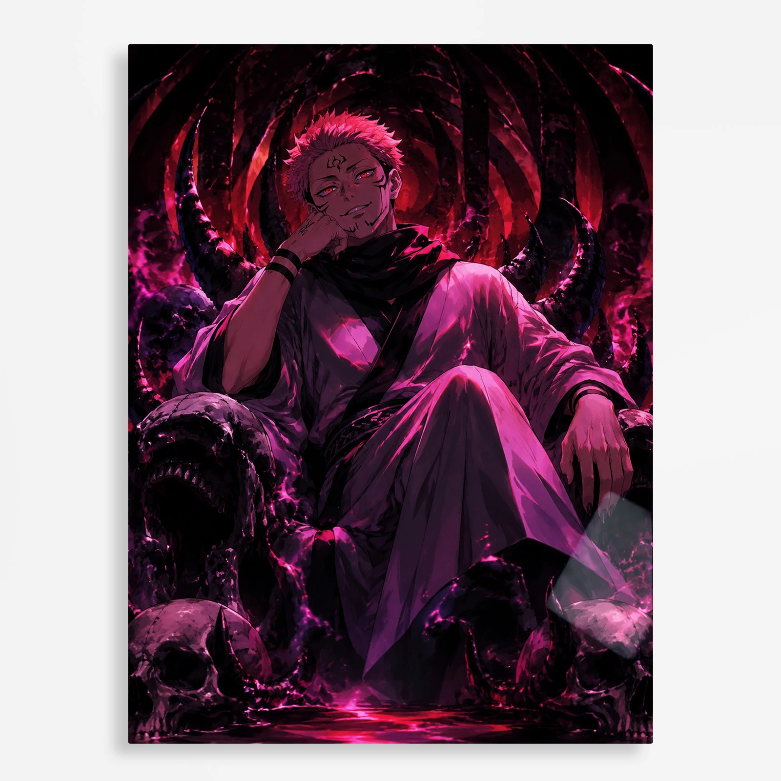 anime metal poster (231) s1 Anime Metal Poster Wall Decor - JJK - Ryomen Sukuna - Image 1