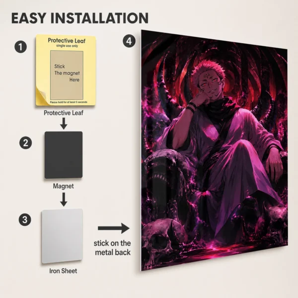 Anime Metal Poster Wall Decor - JJK - Ryomen Sukuna - Image 2