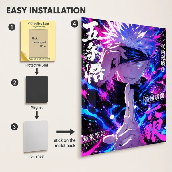 Anime Metal Poster Wall Decor - JJK - Satoru Gojo - Image 2