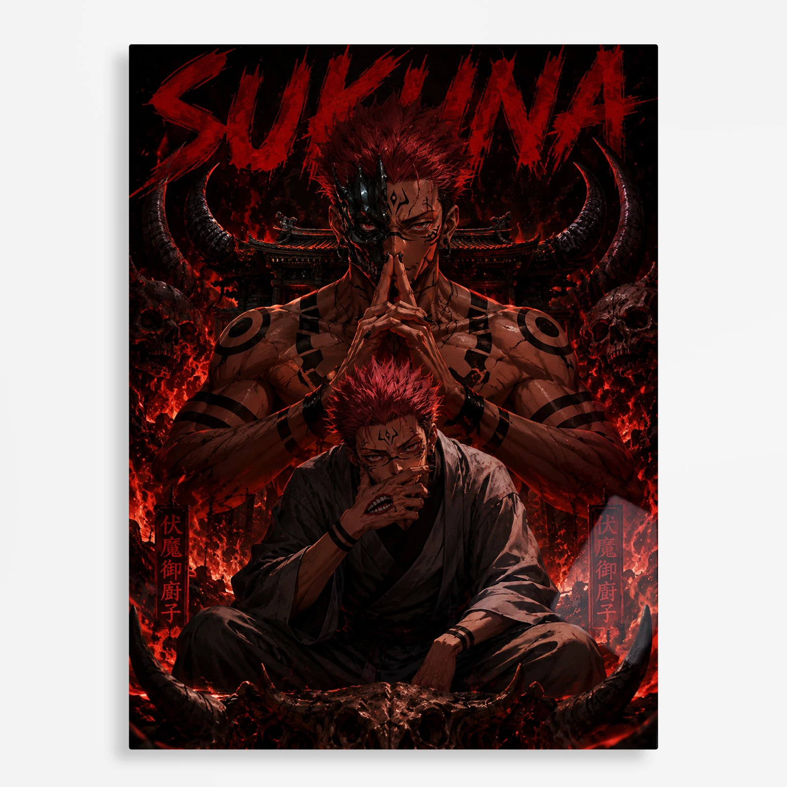 anime metal poster (233) s1 Anime Metal Poster Wall Decor - JJK - Ryomen Sukuna - A - Image 1