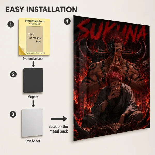 Anime Metal Poster Wall Decor - JJK - Ryomen Sukuna - A - Image 2