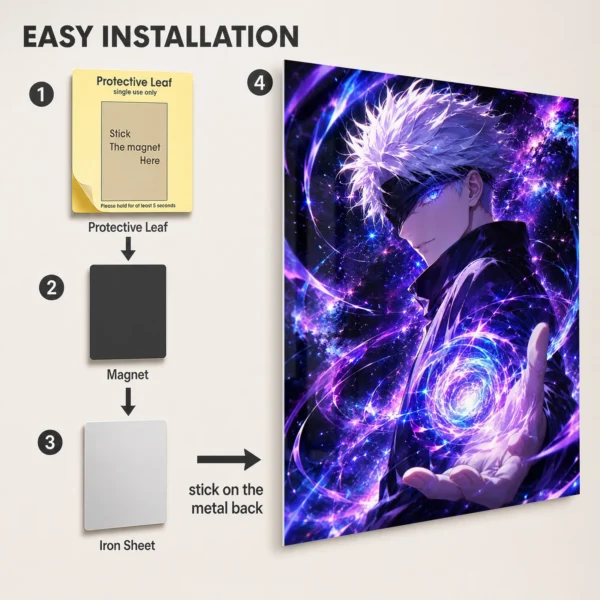 Anime Metal Poster Wall Decor - JJK - Satoru Gojo - A - Image 2