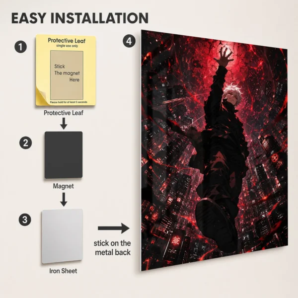Anime Metal Poster Wall Decor - JJK - Satoru Gojo - B - Image 2