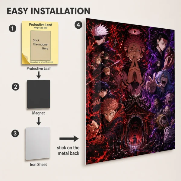 Anime Metal Poster Wall Decor - JJK - Image 2