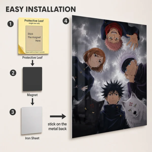 Anime Metal Poster Wall Decor - JJK - A - Image 2