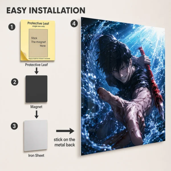 Anime Metal Poster Wall Decor - JJK - Toji Fushiguro - Image 2