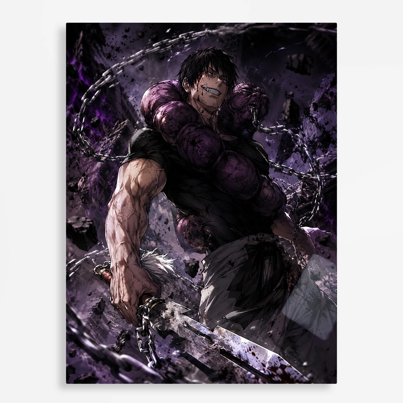 anime metal poster (248) s1 Anime Metal Poster Wall Decor - JJK - Toji Fushiguro - A - Image 1
