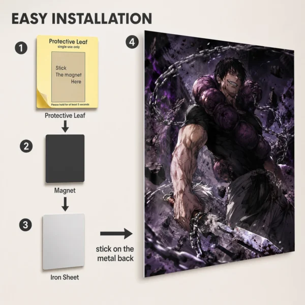 Anime Metal Poster Wall Decor - JJK - Toji Fushiguro - A - Image 2