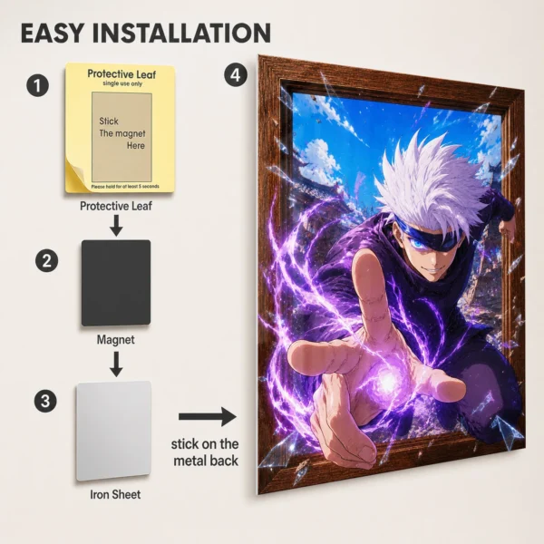 Anime Metal Poster Wall Decor - JJK - Satoru Gojo - D - Image 2