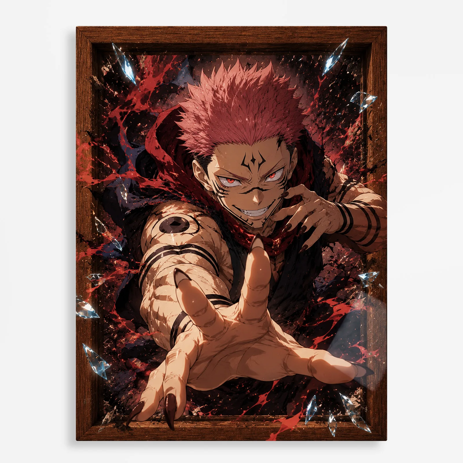 anime metal poster (251) s1 Anime Metal Poster Wall Decor - JJK - Ryomen Sukuna - C - Image 1